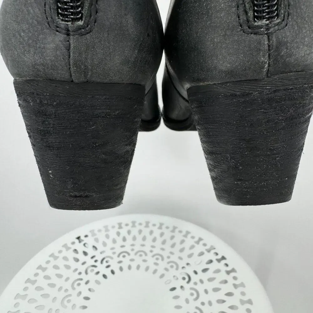 Jeffrey Campbell Rosmore gray nubuck leather zip ankle boots 7.5